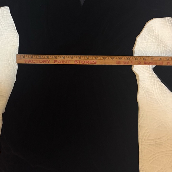 Velvet Black Long Sleeve Dress Vintage Whimsigoth Size 12 - Picture 7 of 9